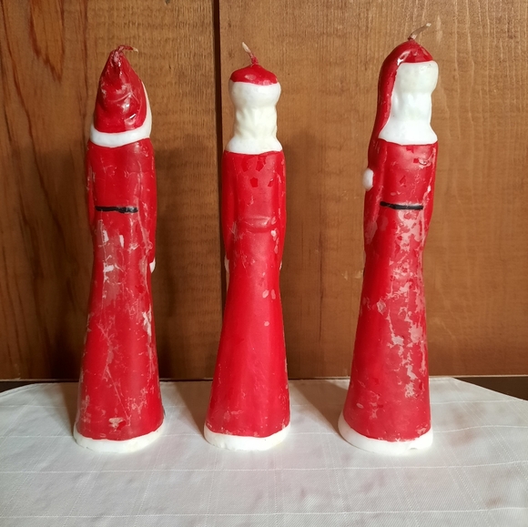 Vintage Christmas Candles Tall Santa Holding Tree Present Sack of Gifts - Picture 2 of 16